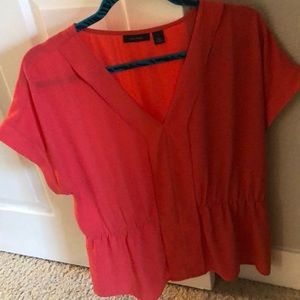 Halogen Polyester V-Neck Blouse